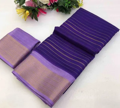 Moss Gold Zari Weaving Dual Shade Jacquard Border Saree